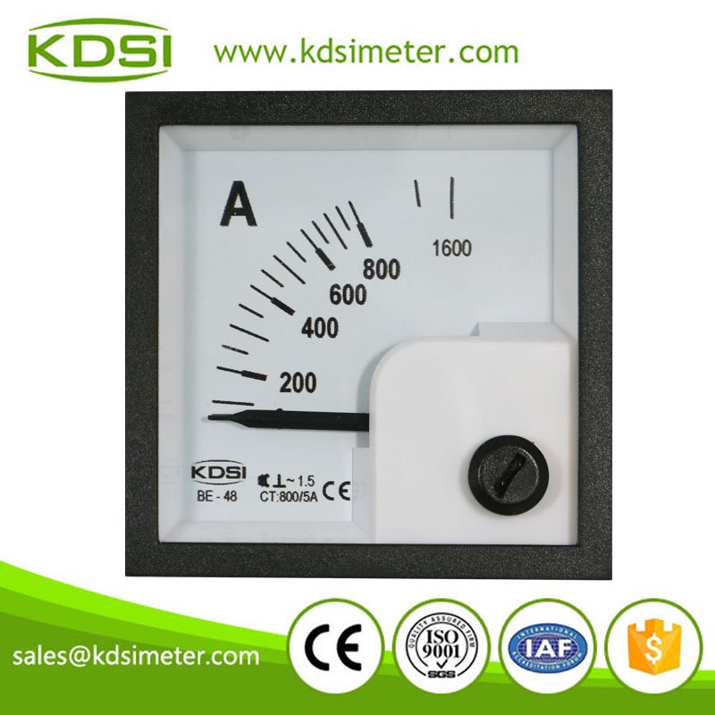 Mini type KDSI BE-48 AC800/5A small analog panel ampere meter