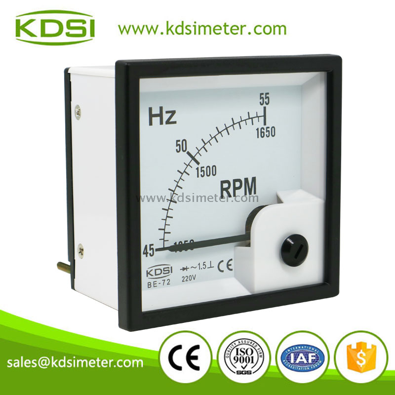 KDSI Factory direct sales BE-72 45-55HZ+RPM 220V analog panel  frequency speed meter