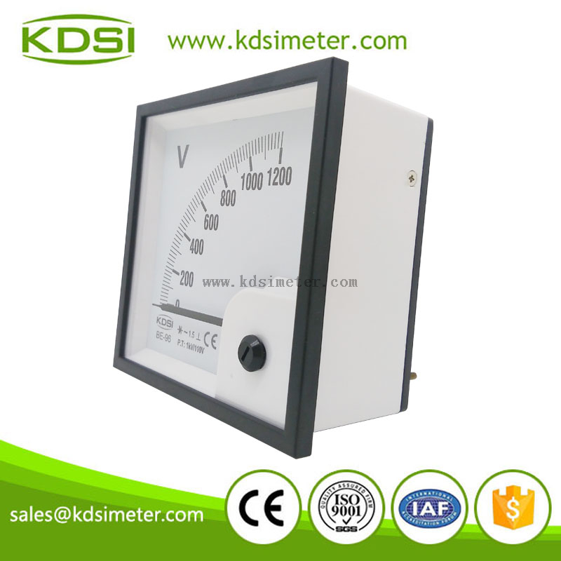 Square type BE-96 96 * 96 AC1200V 1KV/110V ac voltmeter with rectifier -  Buy ac voltmeter with rectifier, analog voltmeter gauge, analog voltmeter  with ce Product on KDS Instrument (Kunshan) Co., Ltd. 