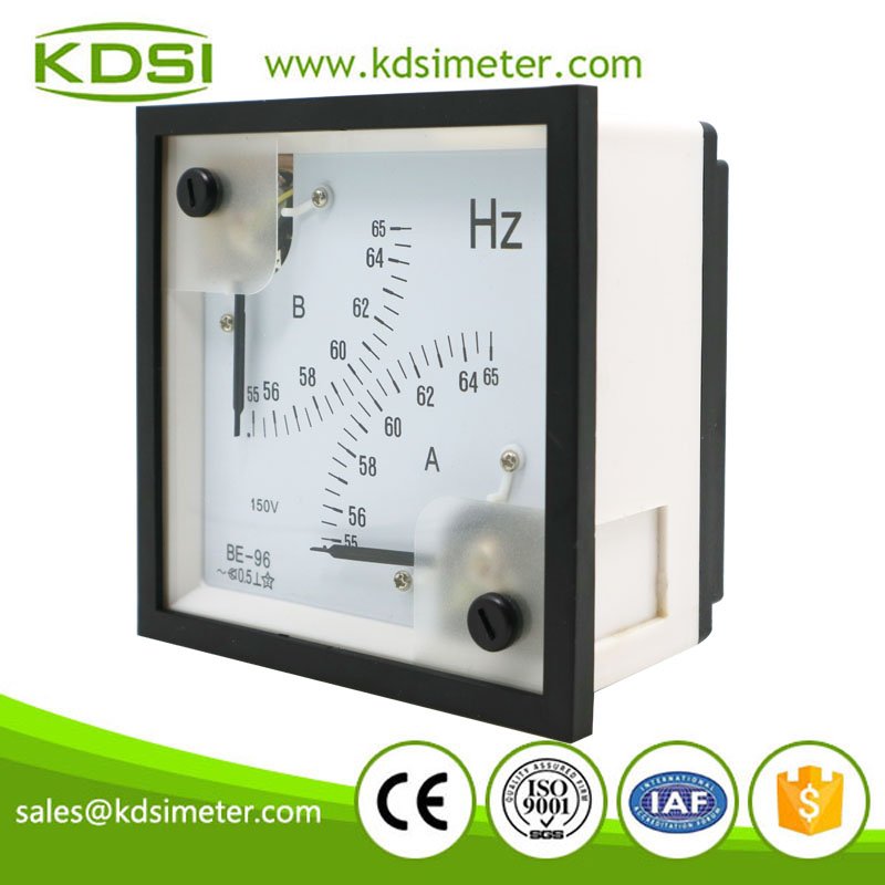 20 Years Manufacturing Experience BE-96 55-65 Hz 150V analog panel double frequency meter