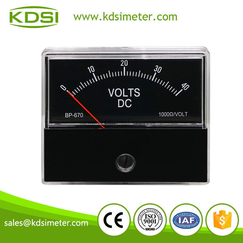 BP-670 DC40V black panel dc voltmeter