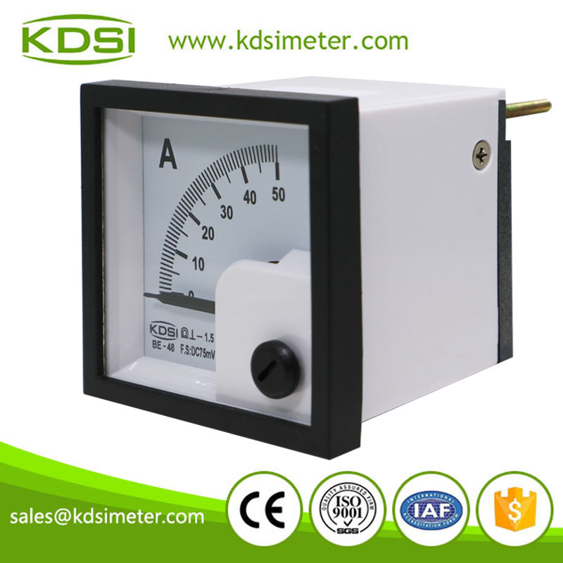 20 Years Manufacturing Experience BE-48 48*48mm DC75mV 50A analog mini amp panel meter