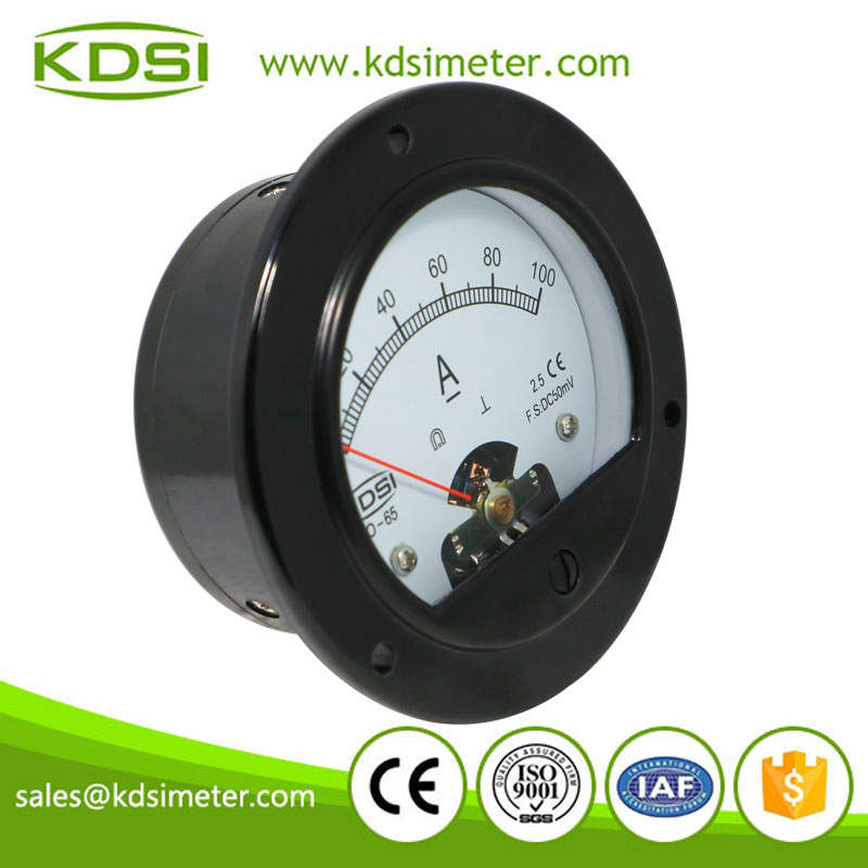 CE Approved BO-65 DC50mV 100A analog round panel meters ammeters 