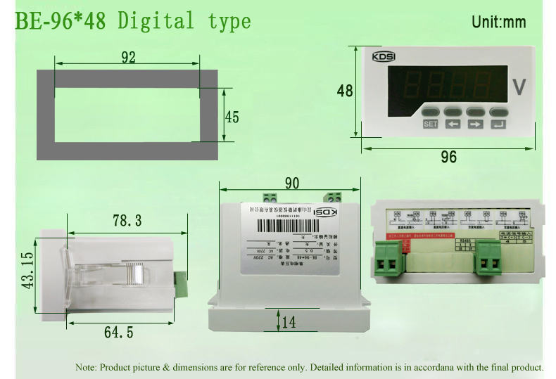 BE-96-48 dimensioned drawing