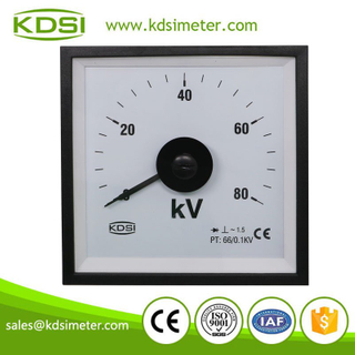 Square type marine meter BE-96W AC80kV 66-0.1kV analog panel wide angle rectifier voltmeter