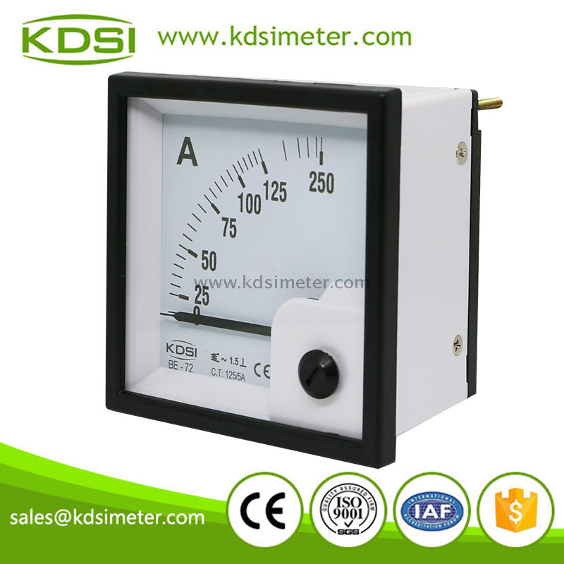 Square type BE-72 72*72 AC125/5A panel amperemeter Gauge Tester 