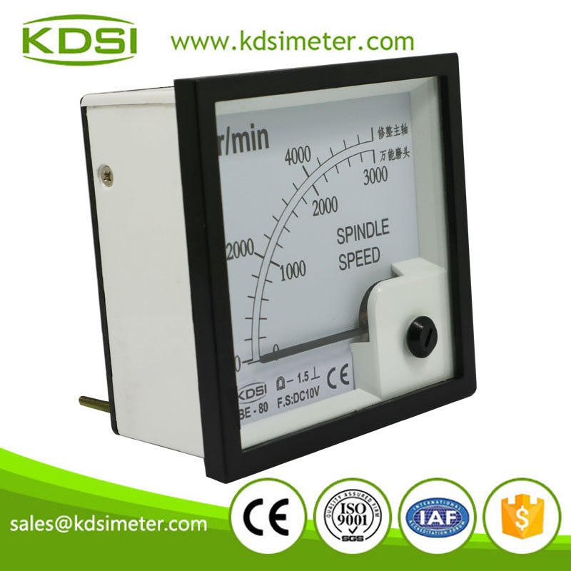 China Supplier BE-80 DC10V 3000 r/min analog panel spindle speed meter