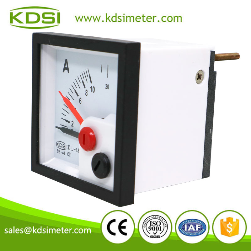 Safe to operate BE-48 48*48mm AC10A with red pointer analog panel mini ammeter