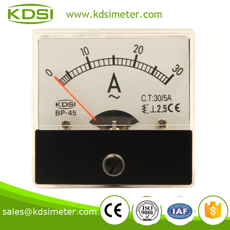 Square type BP-45 AC30 / 5A analog ac ampere meter