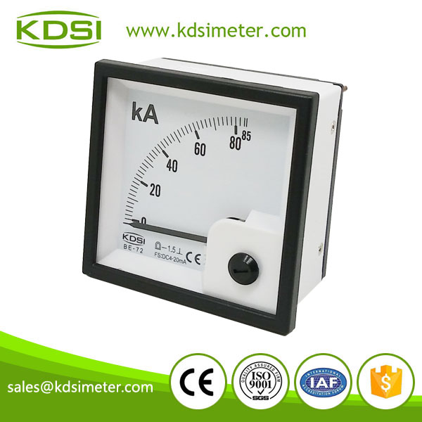 Easy installation BE-72 72*72 DC4-20mA 85KA analog ammeter with output