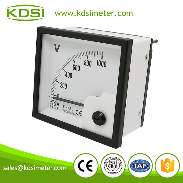 Factory direct sales BE-72 72*72 DC4-20mA AC1000V panel ammeter and voltmeter