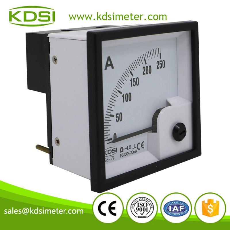 China Supplier BE-72 72*72 DC4-20mA 250A panel ampere electric meter analog