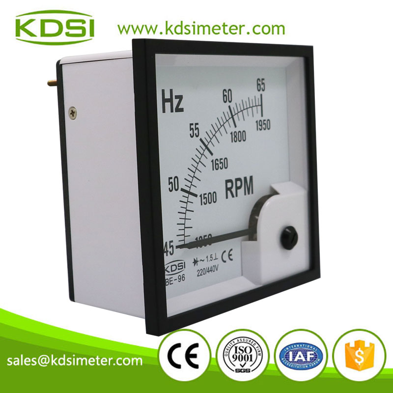 High quality BE-96 HZ+RPM meter 45-65HZ+RPM analog frequency rpm meter