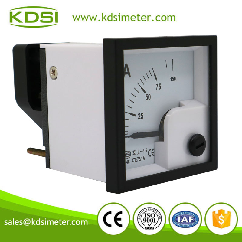 Factory direct sales BE-48 AC75/1A analog ac panel ammeter for current transformer