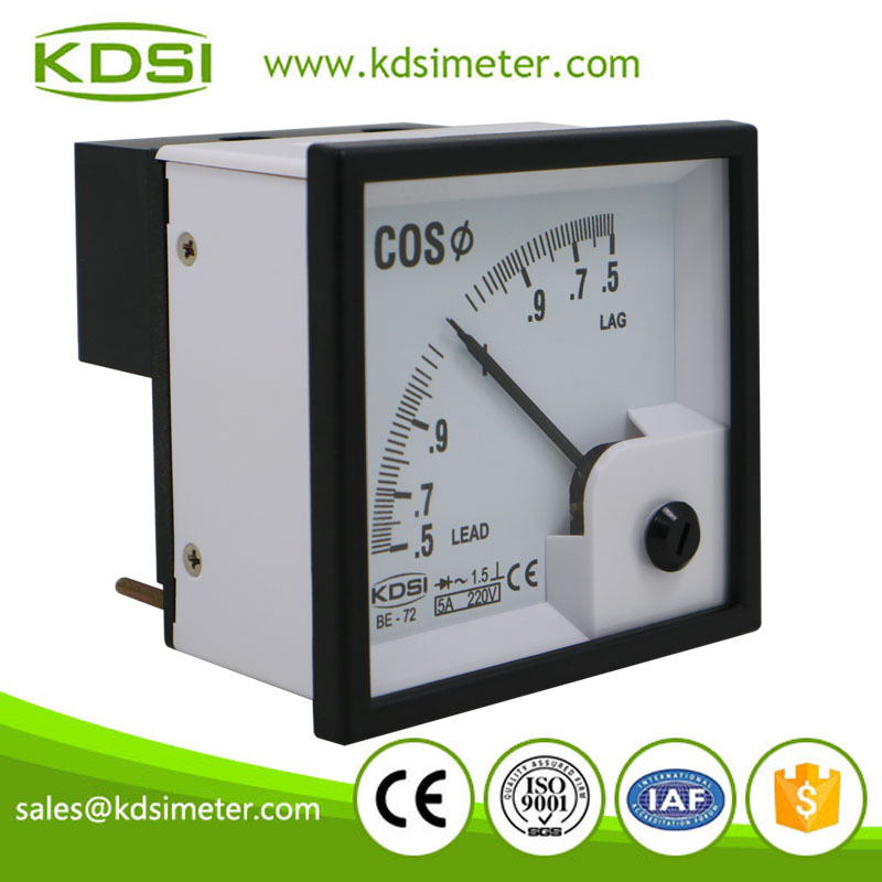 Factory direct sales BE-72 COS 5A 220V single phase analog power factor meter