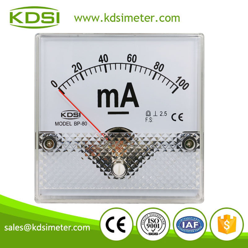 KDSI electronic apparatus BP80 DC100mA analog panel dc milliammeter