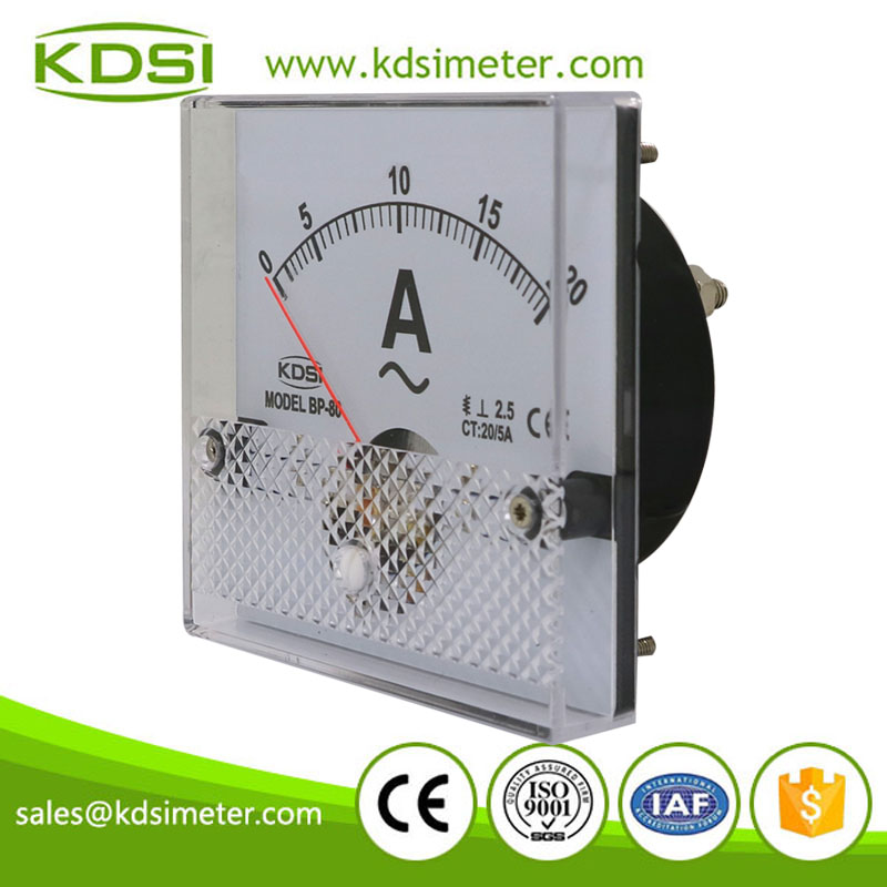 China Supplier BP-80 AC20/5A analog ac amp panel meter
