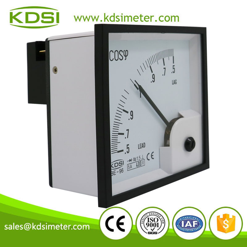 Factory direct sales BE-96 3P3W COS 440V 5A analog panel power factor meter