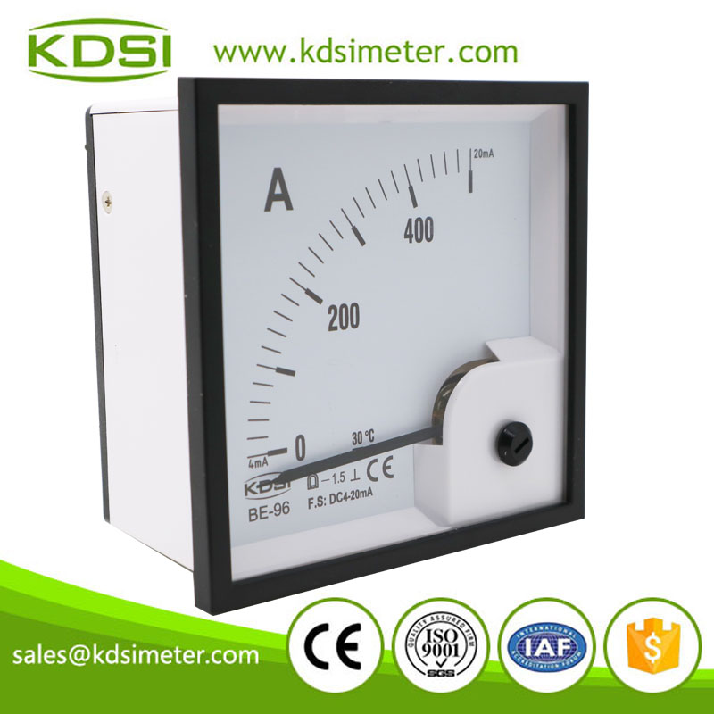 CE Approved BE-96 DC4-20mA 500A analog dc amp panel meter with 4-20mA output