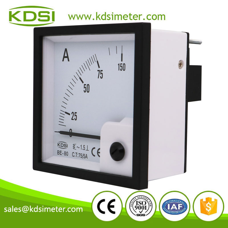 KDSI electronic apparatus BE-80 AC75/5A panel analog ac ammeter ac voltmeter