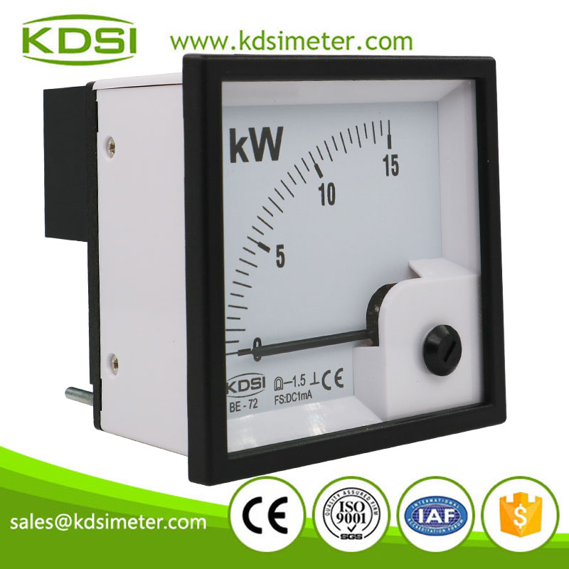 Safe to operate BE-72 DC1mA 15kW analog dc panel mount kW ammeter