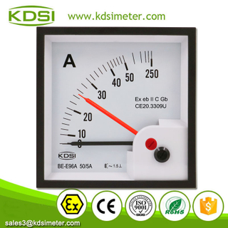 Square Type BE-E96A AC50/5A 5times Double Pointer Analog AC Explosion-proof Panel Ammeter