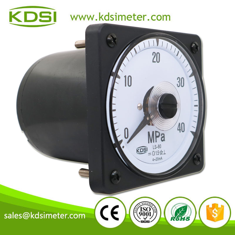 30 Years Professional Manufacturer LS-80 DC4-20mA 40MPa Wide Angle Analog DC Amp Pressure Panel Meter