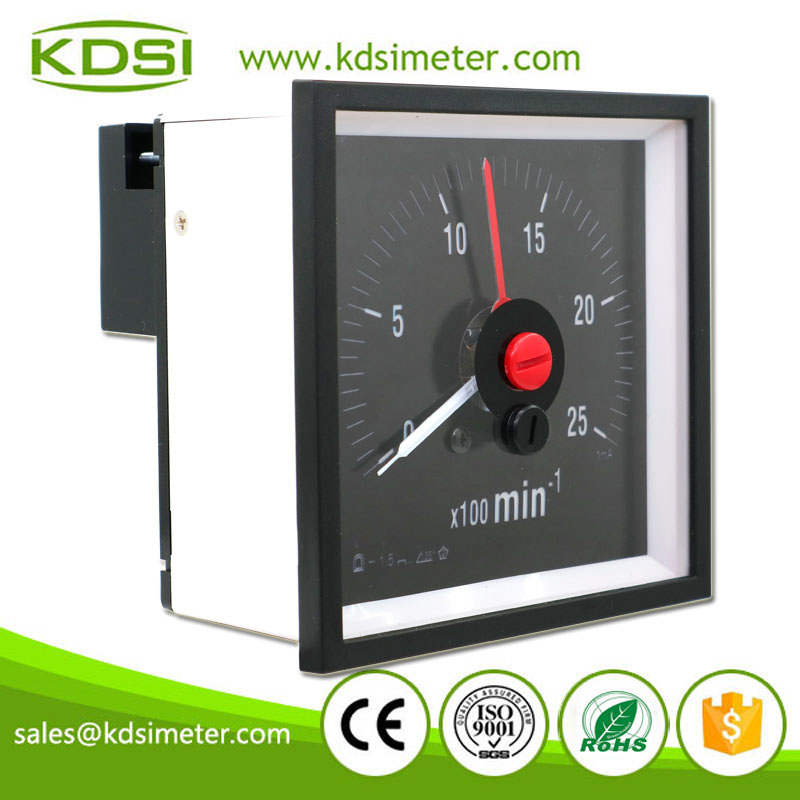 Square Type BE-96W DC1mA 25x100min-1 Wide Angle Backlighting Double Pointer Panel Analog DC Amp Tachometer