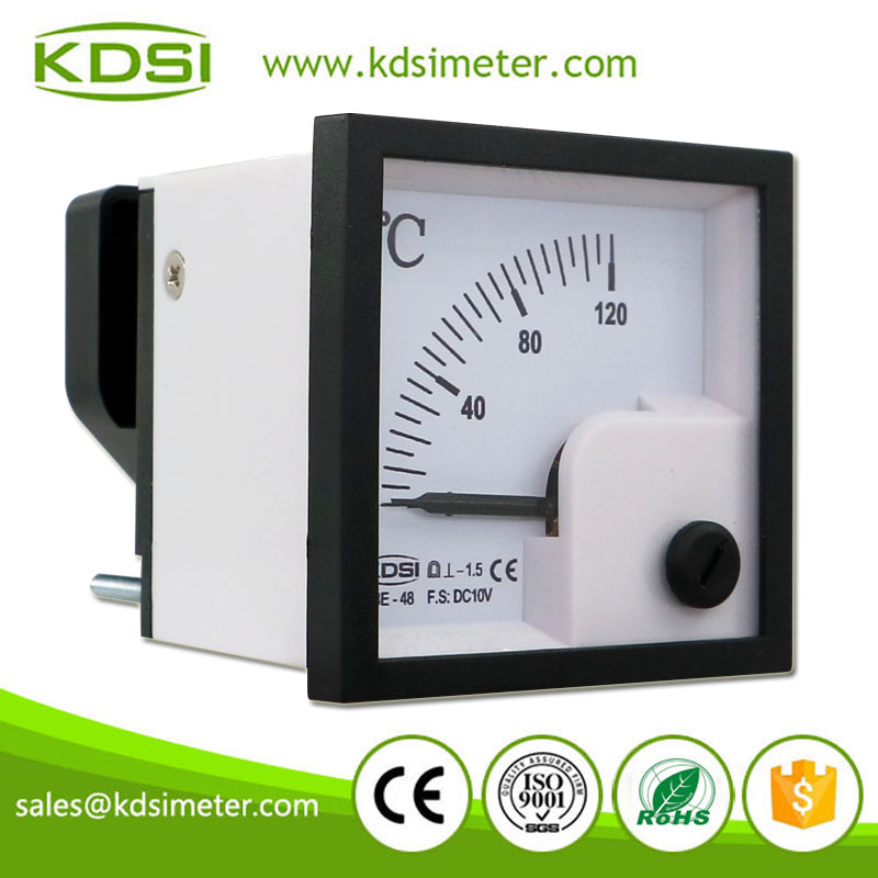 Square Type BE-48 DC10V 120C Analog DC Volt Panel Temperature meter