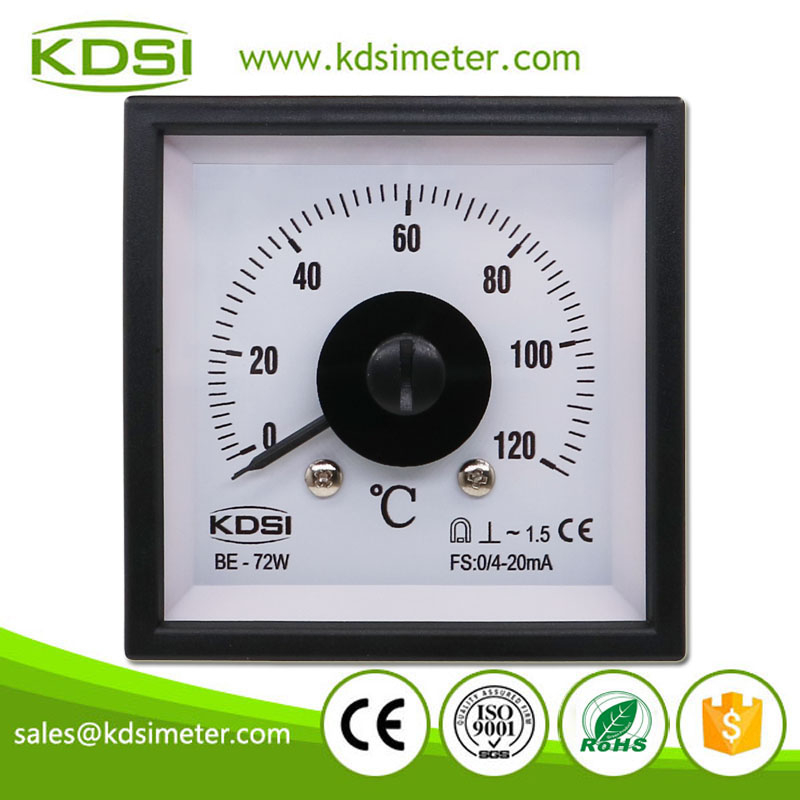 Classical BE-72W DC4-20mA 120C Wide Angle DC Panel Analog Amp Temperature Meter
