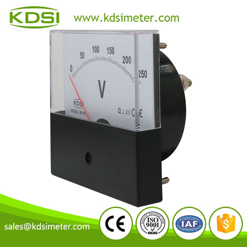 China Supplier BP-80 DC250V black cover analog dc panel voltage meter