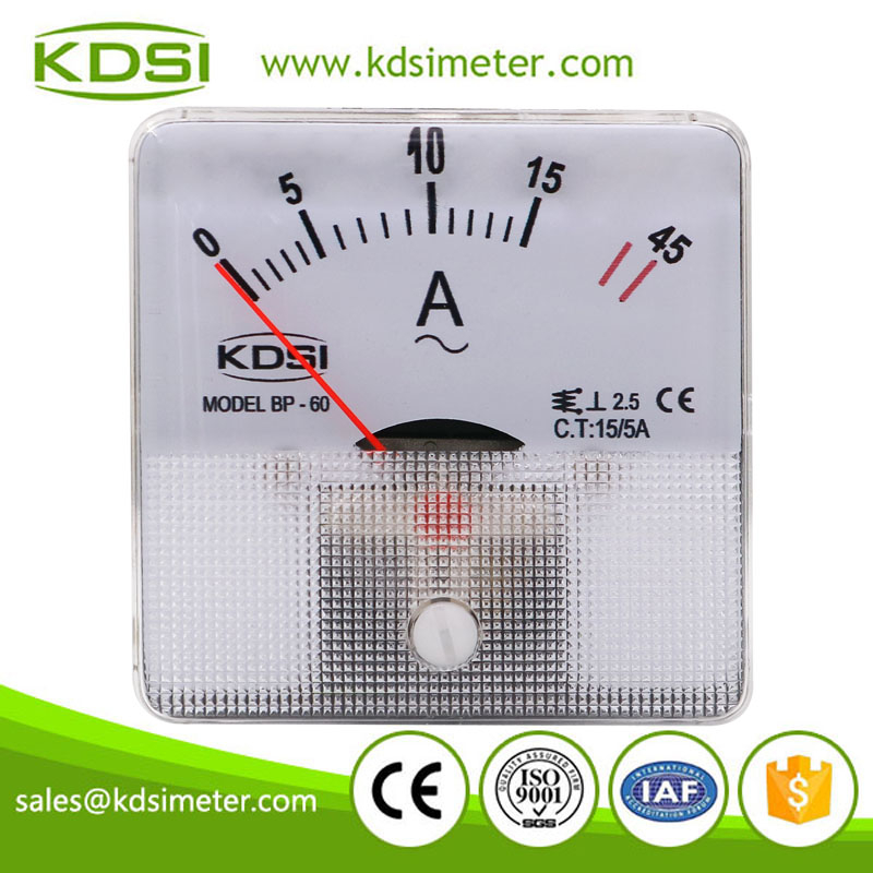 High quality BP-60 AC15/5A 3 times overload panel analog ac amp meter
