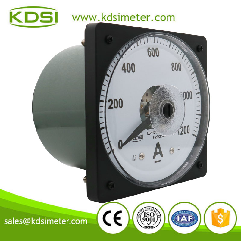 Easy installation LS-110 DC75mV 1200A wide angle dc panel analog voltmeter ammeter
