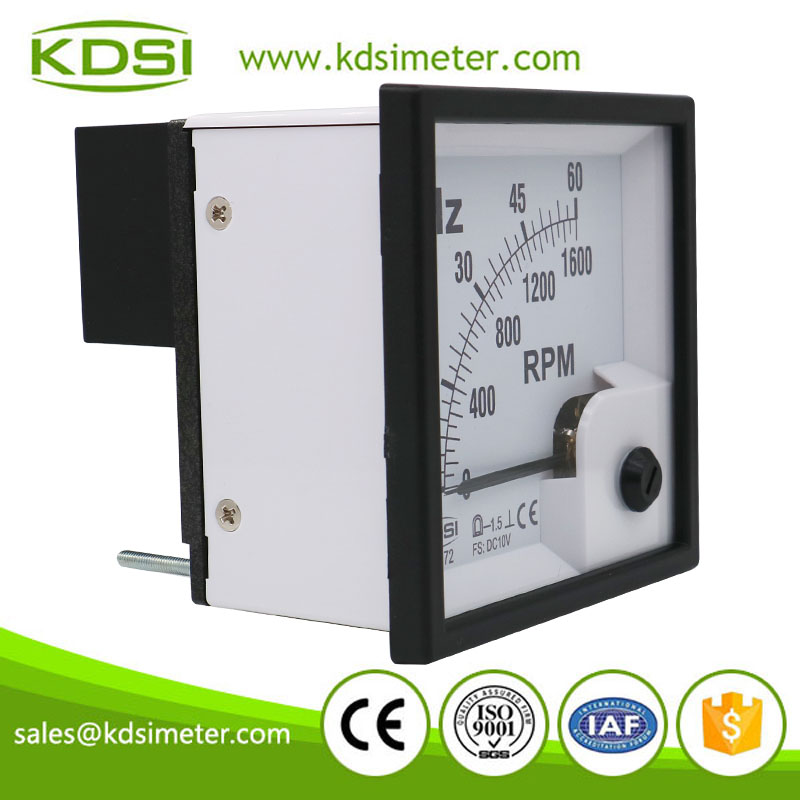 New design BE-72 DC10V 60HZ+1600rpm analog panel frequency rpm meter