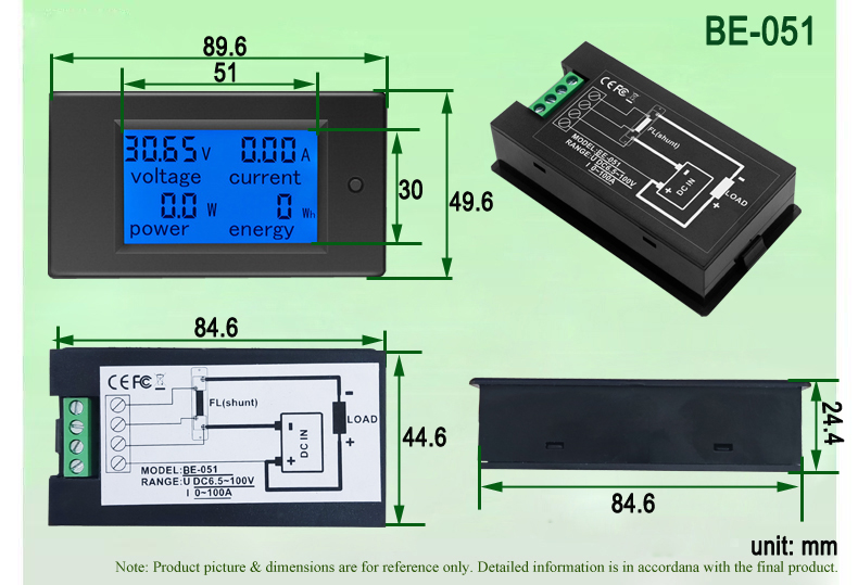 BE-051 dimensioned drawing