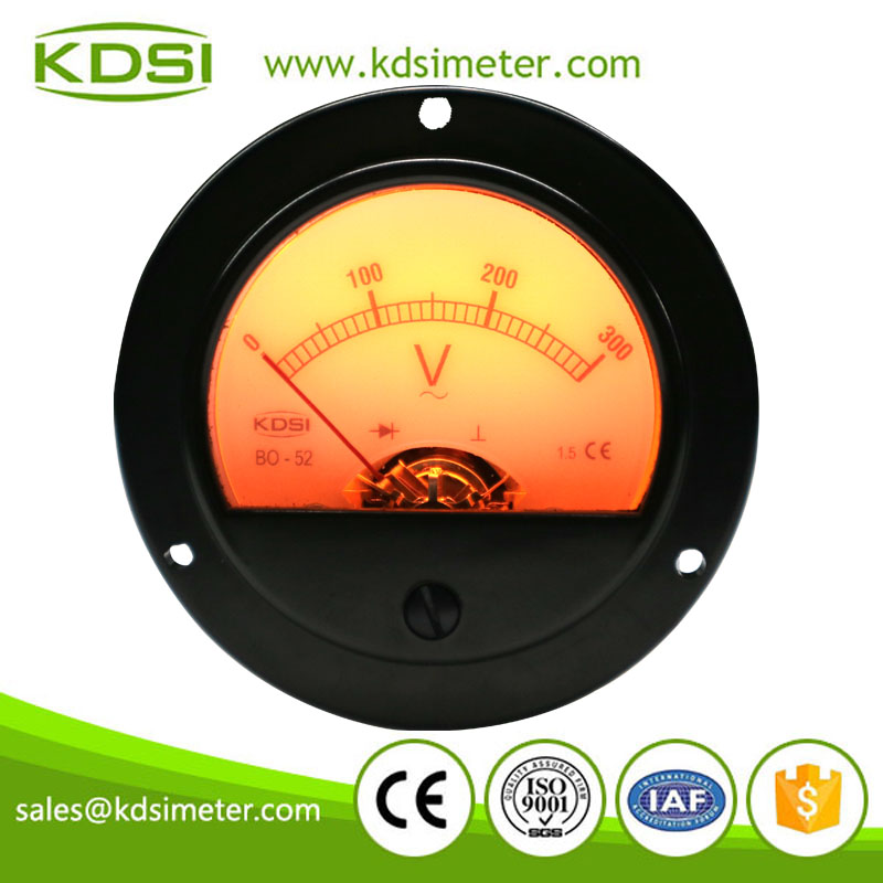 High quality BO-52 AC300V rectifier with backlighting round analog panel audio meter