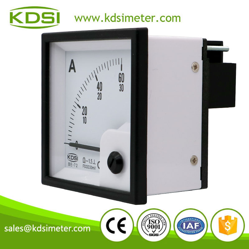 CE Approved BE-72 DC50mV 30/60A analog panel dc high precision ammeter