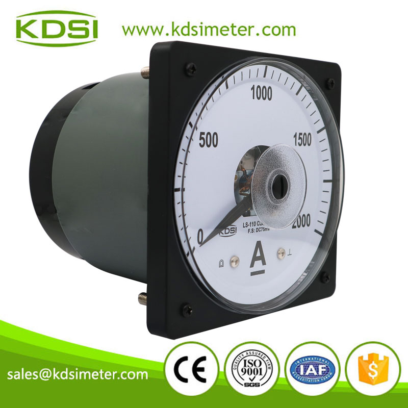 Portable precise LS-110 DC75mV 2000A wide angle analog dc panel mount ammeter