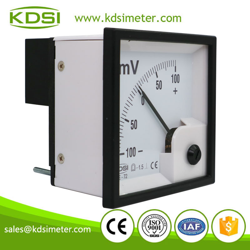 Small & high sensitivity BE-72 DC+-100mV analog dc panel voltage meter