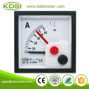 Durable In Use BE-48 AC50/5A 3Times Overload Double Pointer Analog Panel AC Ampere Indicator