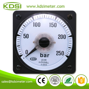 China Supplier LS-80 DC4-20mA 250bar Wide Angle Analog DC Amp Pressure Panel Meter