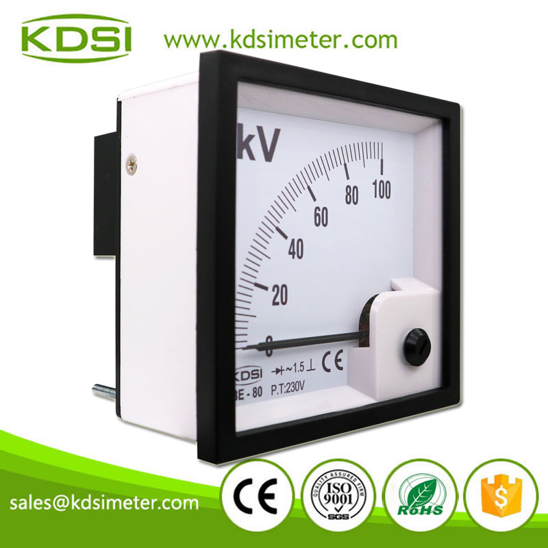 Square Type BE-80 AC100kV/230V Rectifier Analog AC Panel Voltage Meter