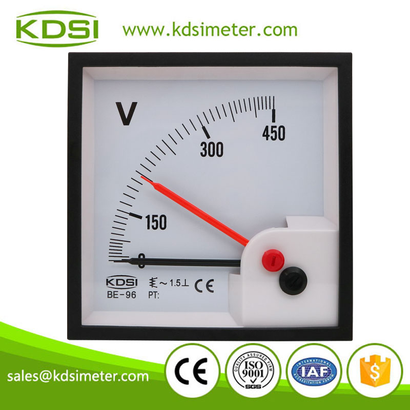 Safe to operate BE-96 AC450V with red pointer analog ac panel mount voltmeter