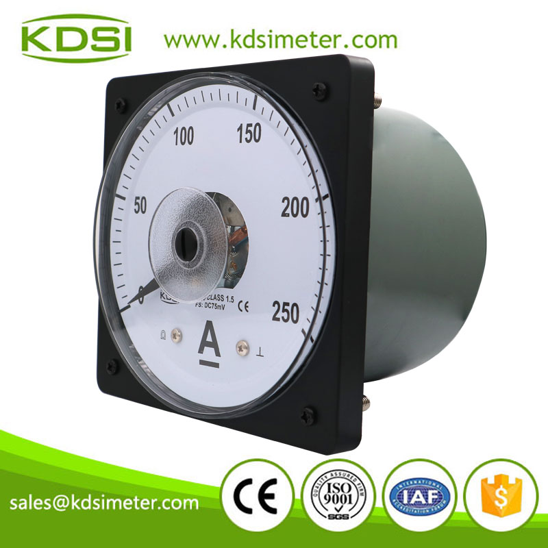 China Supplier LS-110 DC75mV 250A wide angle dc analog panel shunt ammeter