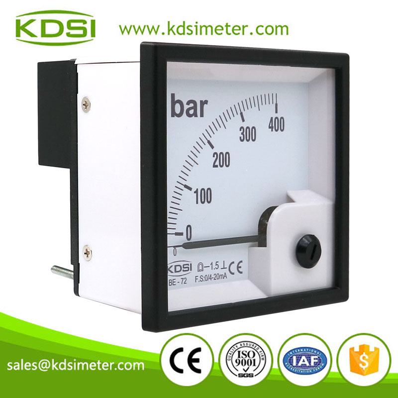 Easy installation BE-72 DC4-20mA 400bar Analog DC Panel Amp Pressure Meter