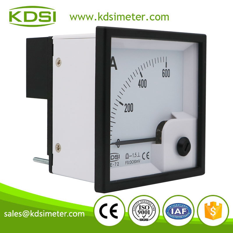 CE Passed BE72 DC60mV 600A Analog DC Voltage Panel Ammeter Output