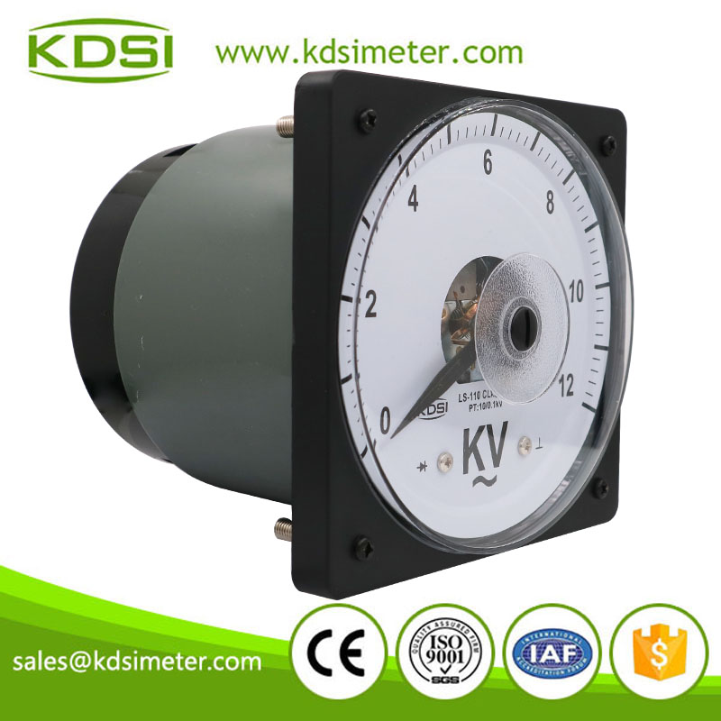 Easy installation LS-110 AC12kV 10/0.1kV wide angle analog ac panel voltmeter