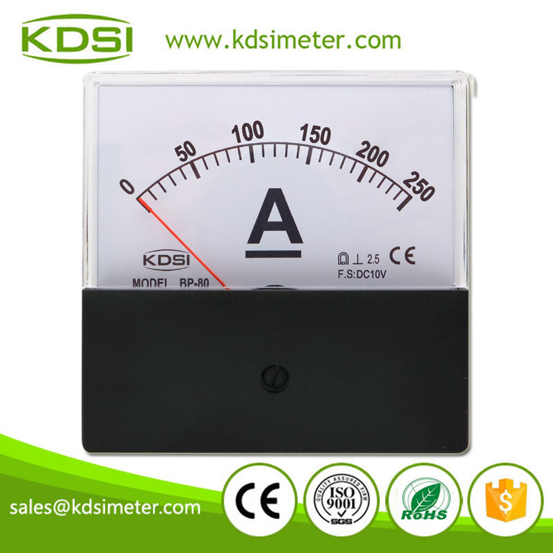 New Design BP-80 DC10V 250A Black Cover Analog Panel DC Volt Amp Meter