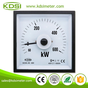Square Type BE-96W 3P3W -60-600kW 400V 1000/5A Wide Angle Analog Panel Mounting Power Meters