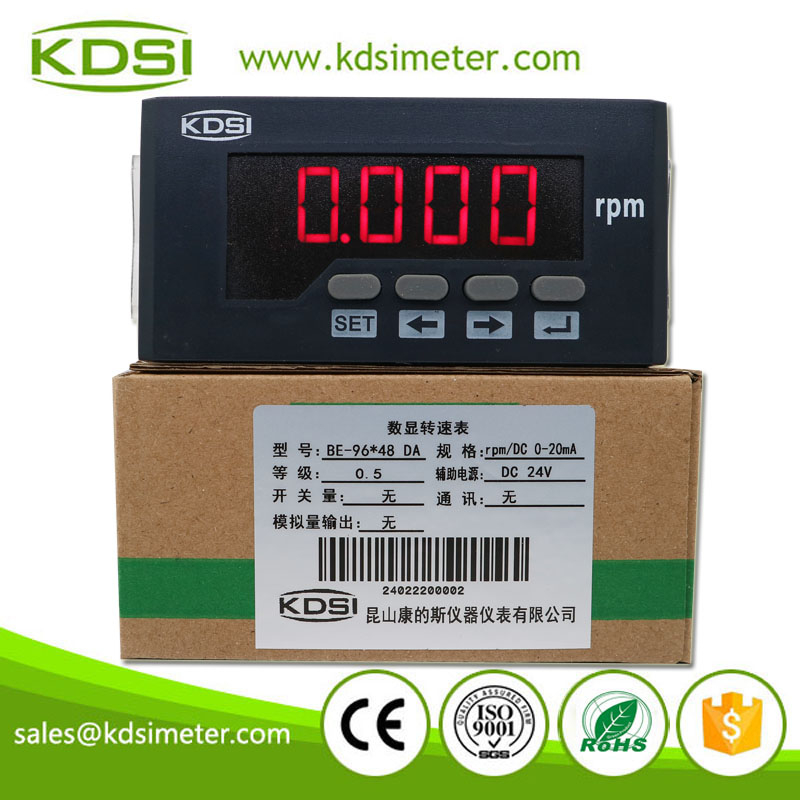 Multi-Purpose BE-96x48DA DC20mA rpm Digital DC Ampere RPM Panel Meter
